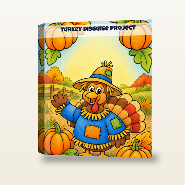 Turkey Disguise Project, Printable Turkey Template and 12 Disguise a Turkey Coloring Pages, Thanksgiving Craft