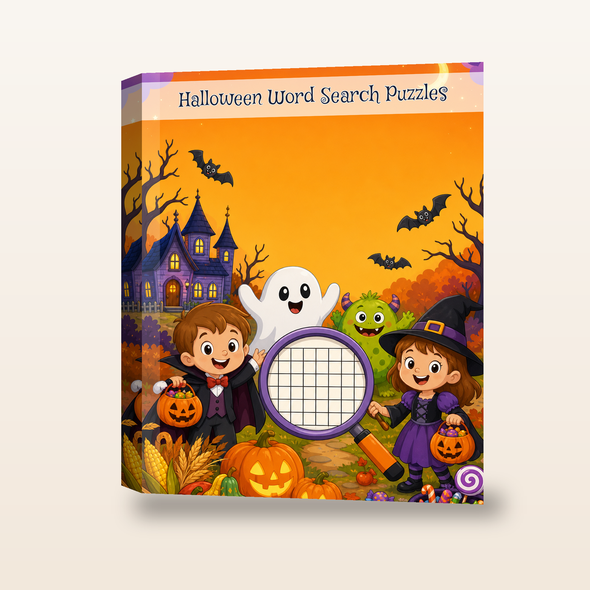 Halloween Word Search Puzzles for Kids, Printable Halloween Activity Pages, Classroom Party Activity